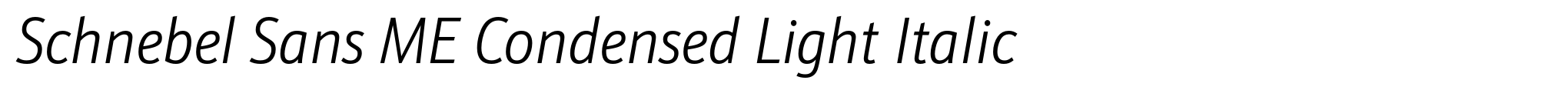 Schnebel Sans ME Condensed Light Italic image